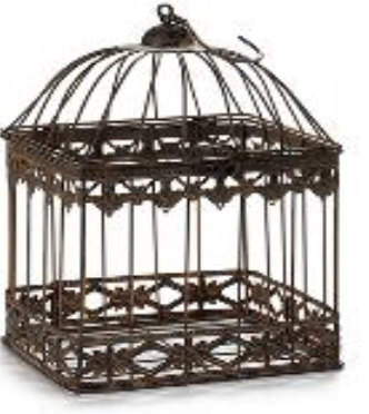 DECO 35898 CAGE FORGEE CARREE OXIDO