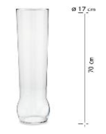 DECO 53270 VASE EN VERRE FORME BOUTEILLE 70 CM