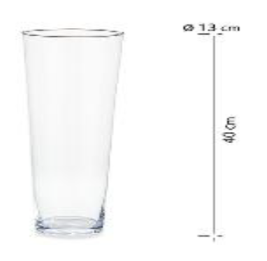DECO 58525 VASE VERRE HAUTEUR FORME VERRE HAUTEUR DIAM 13 X 40CM
