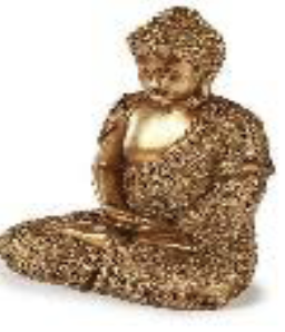 DECO 89712 BUDHA ASSIS RESINE GRANDE DORE