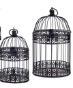 DECO 93243 SET 2 CAGES METAL RONDES NOIR