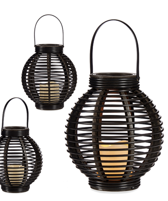 DECO 56942 LANTERNE BOUGIE LED AVEC ANSES 21X25 CM