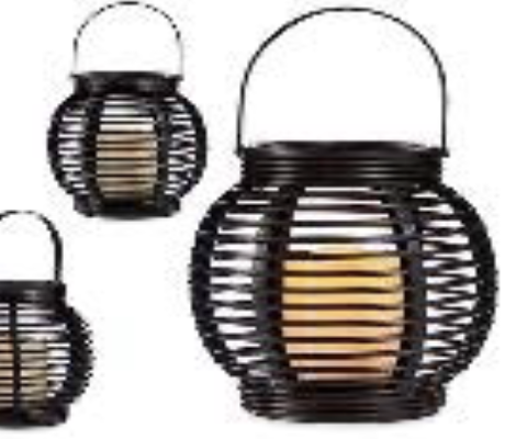 DECO 56943 LANTERNE BOUGIE LED AVEC ANSES 16,5X21 CM