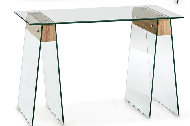 DECO 18547 TABLE HALL VERRE AVEC BOIS 120X40X75CM