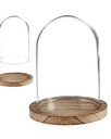 DECO 88354 COUPOLE VERRE BASE BOIS DIAM 12,5CM