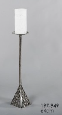 DECO 197-949 PORTE BOUGIES METAL MARSELLA NICKEL 64 CMS
