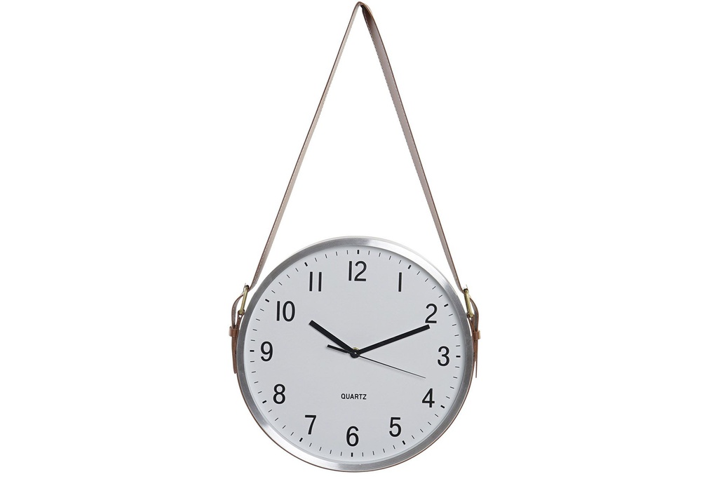 DECO RE-165673 HORLOGE MURALE ALUMINIUM PU 33X4X60 33 SILVER