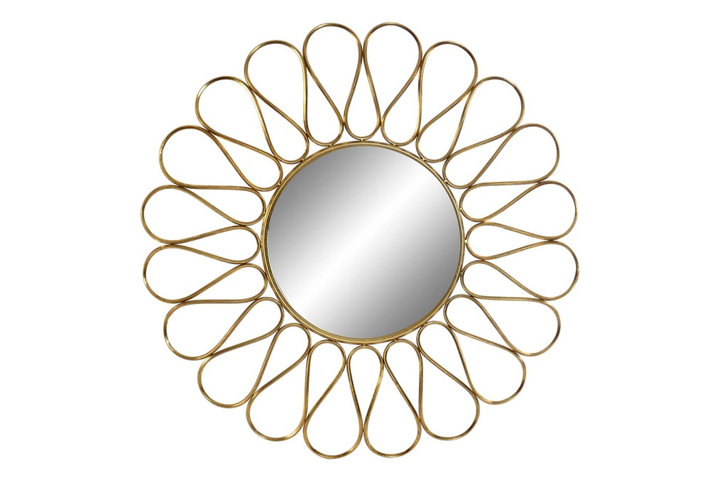 DECO ES-156134 MIROIR MÉTAL 90X4,5X90 SOLEIL DORÉ