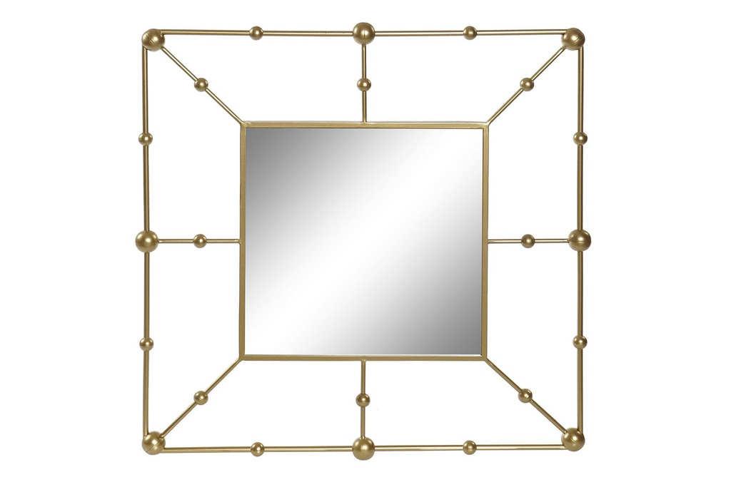 DECO ES-157942 MIROIR MÉTAL 75X4,5X75 DORÉ