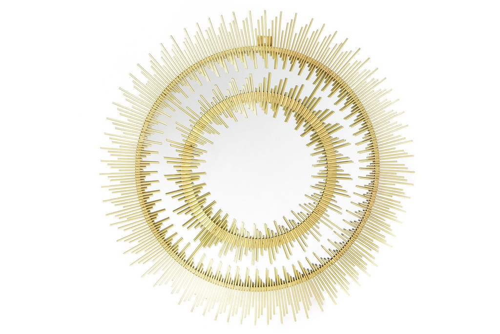 DECO ES-170954 MIROIR MÉTAL 91X3X91 DORÉ