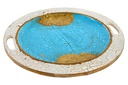 DECO LD-152466 PLATEAU MANGUE 37X37X3,5 VIEILLI BLEU