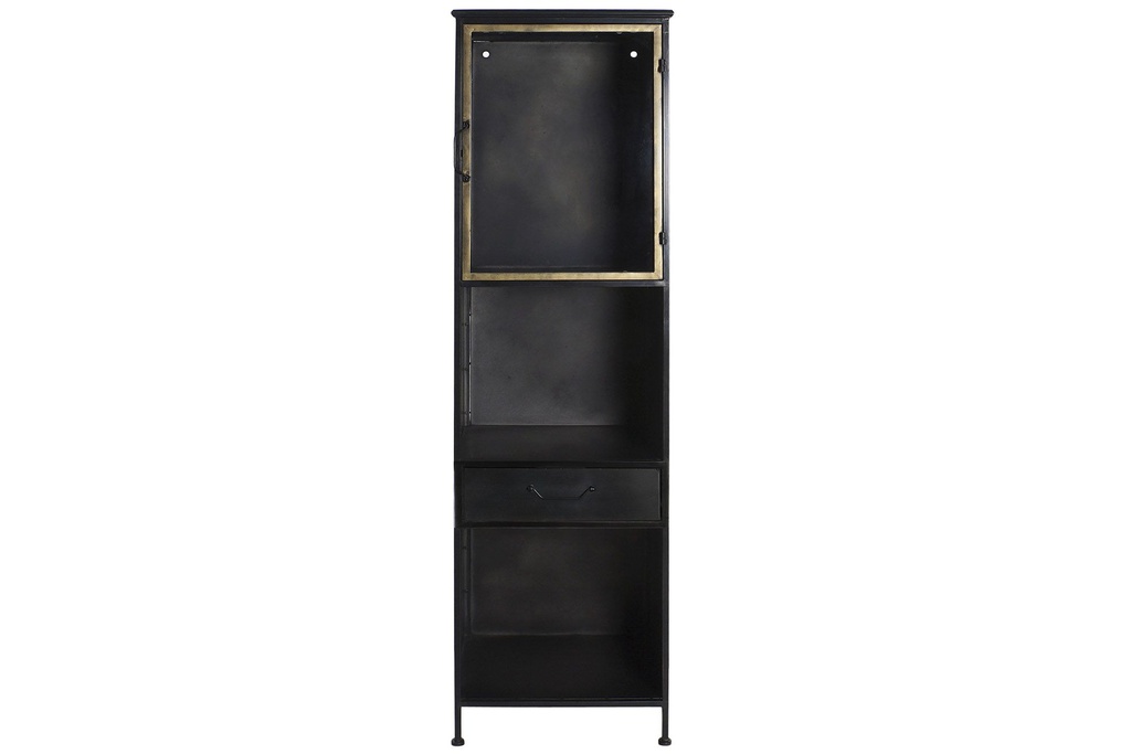 DECO LD-159129 MEUBLE METAL VITRINE 52X40X183 NOIR