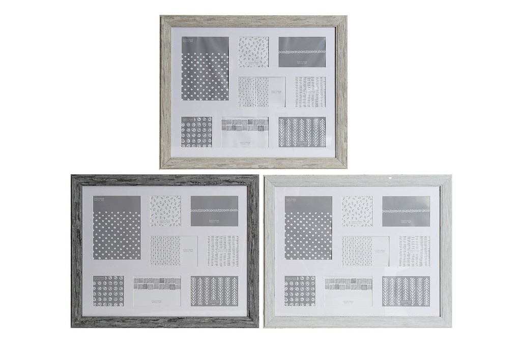 DECO MF-159755 MULTIPHOTOS FRAME PS GLASS 56X2X46 8 PHOTOS 3 MOD.
