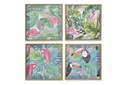 DECO CU-156408 TABLEAU TOILE PS 50X2,5X50 TROPICAL ENCADRÉ 4 MOD.