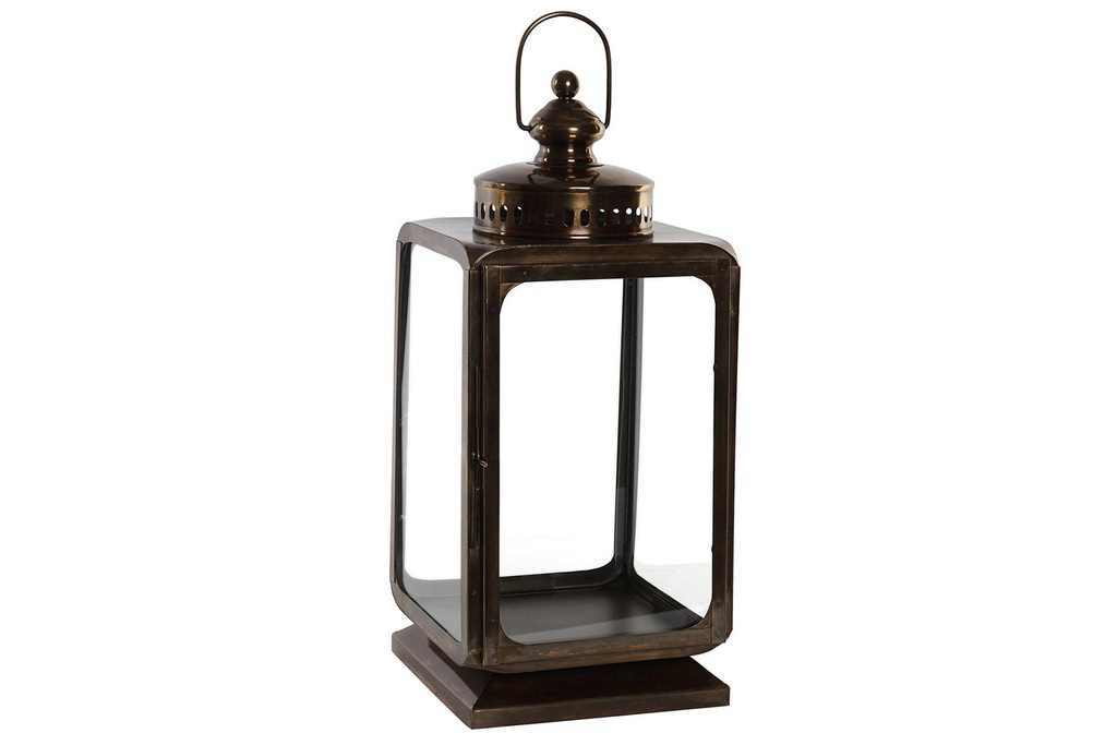 DECO FA-170574 LANTERNE MÉTAL VERRE 23X23X52 BRONZE