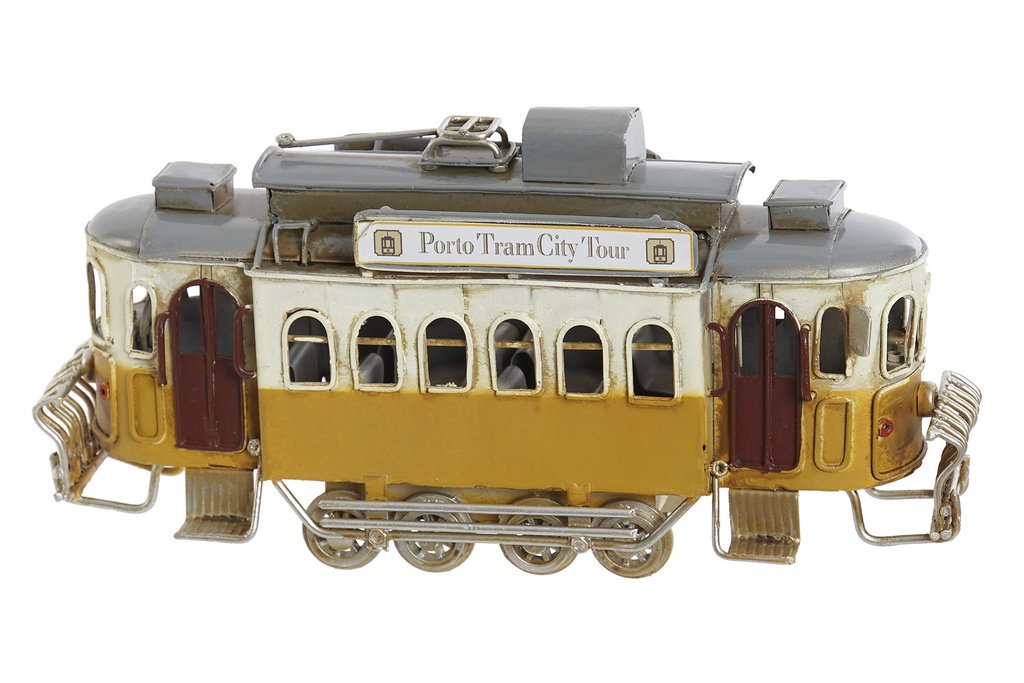 DECO MO-156811 VEHICULE DECO METAL 20X7X15 TRAMWAY VIEILLI