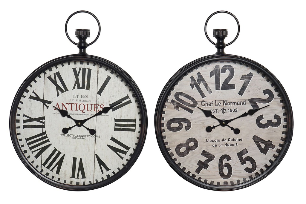 DECO RE-164380 HORLOGE MURALE METAL GLASS 51X10X67 51