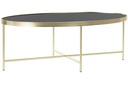DECO MB-183510 TABLE CAFÉ ACIER VERRE 110X55X40 5 MM, MARBRE DORÉ