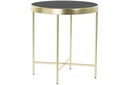 DECO MB-183513 TABLE AUXILIAIRE ACIER VERRE 42X42X46 5 MM, MARBRE