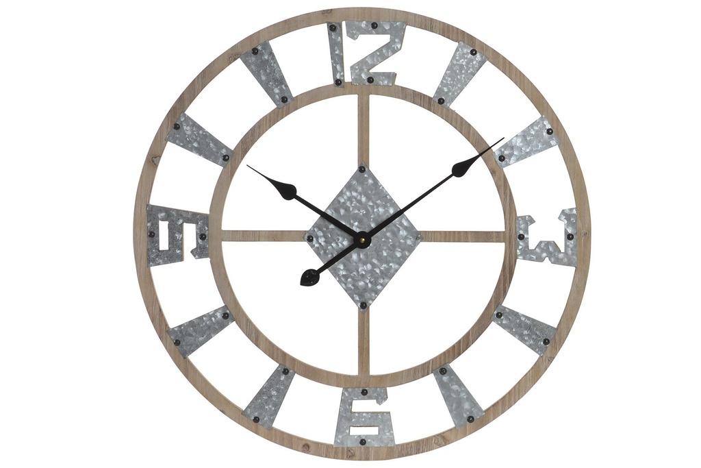 DECO RE-146841 PENDULE BOIS METAL 60X4,5X60 NATUREL