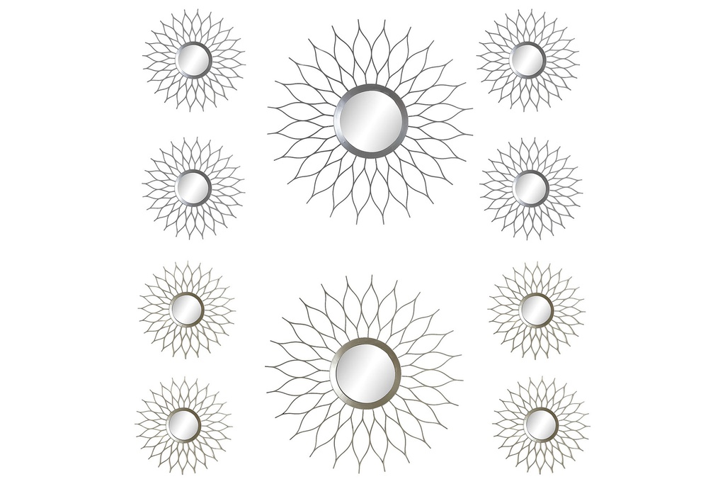 DECO ES-184775 MIROIR SET 5 PP MIROIR 50X1,5X50 50 CM 2 MOD.