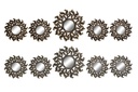 DECO ES-176316 MIROIR SET 5 PP VERRE 35X2X35 25CM VIEILLI 2 MOD.