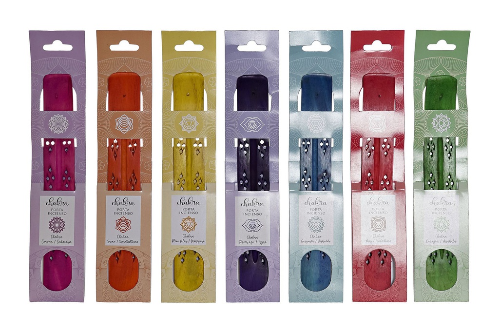 DECO IN-186244 SUPPORT ENCENS BOIS 6X30X0,5 CHAKRAS 7 MOD.