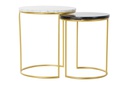 DECO MB-183706 TABLE AUXILIAIRE SET 2 MARBRE METAL 40X40X46,5