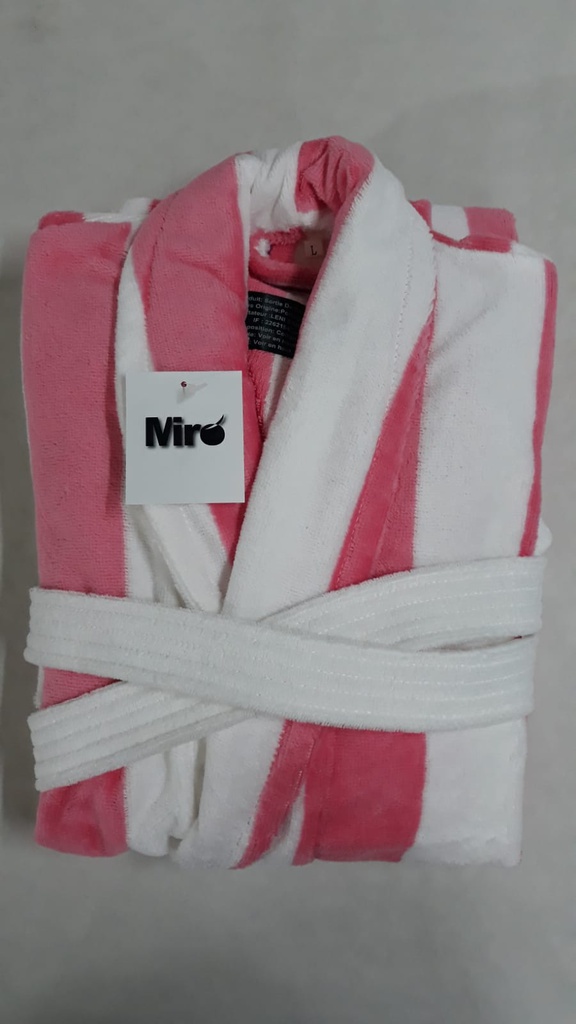 LL TM SORTIE DE BAIN RF37 RAY BLANC ROSE VEL 100% CTN 600g