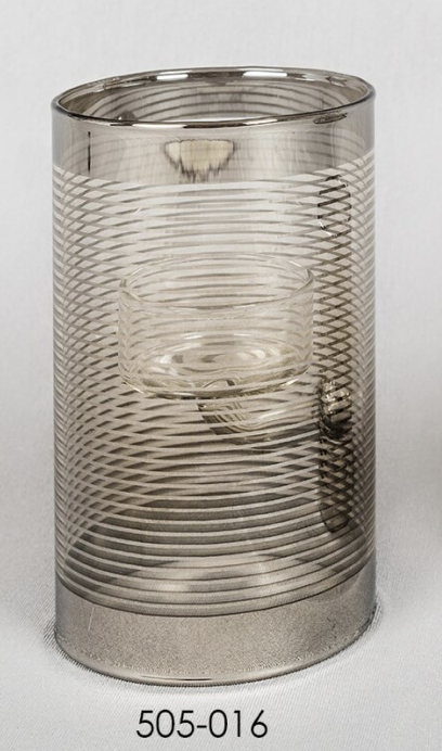DECO 505-016 PORTE BOUGIE 1 VELA CRISTAL LUXEMBURGO CLEAR/ARGENTE 8*1
