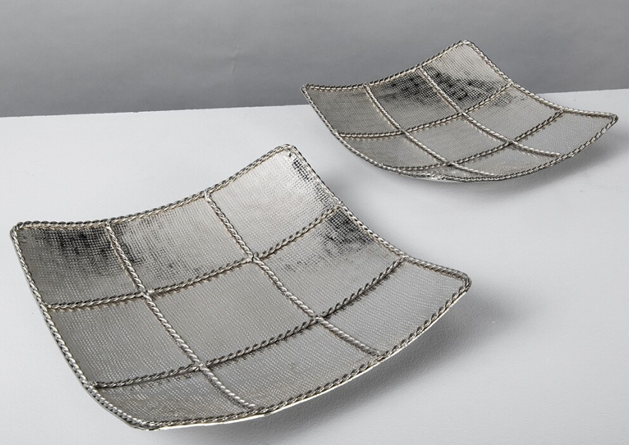 DECO 097-005 PLATEAU METAL BHOPAL NICKEL 40*9cm