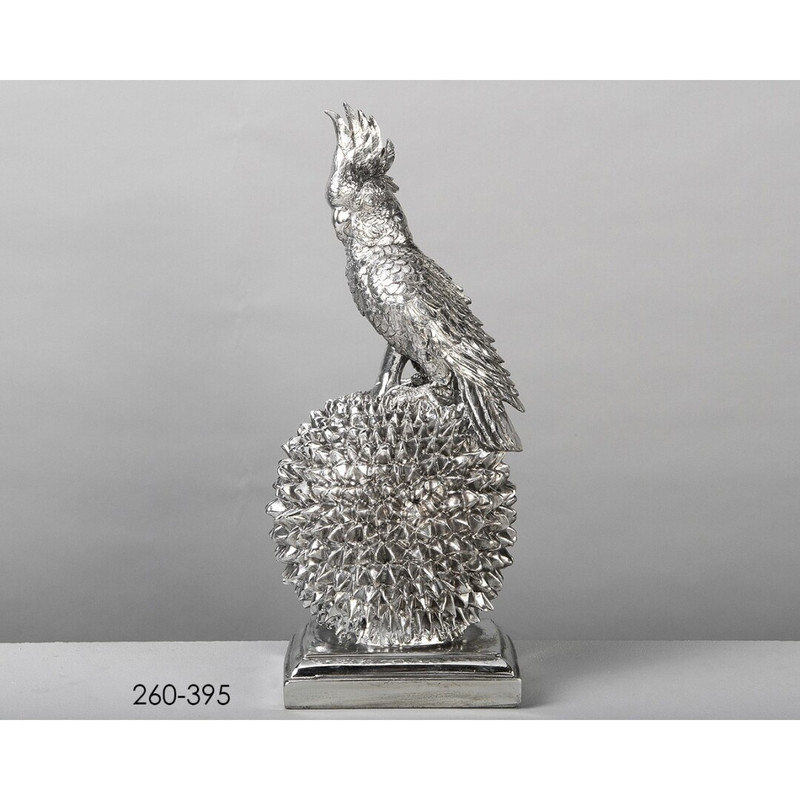 DECO 260-395 PERROQUET ARGENTE 20*20*45cm 