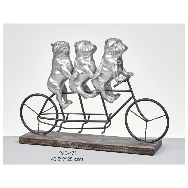 DECO 260-471 FIGURINE CHIENS CYCLISTES 40,5*9*28 cm