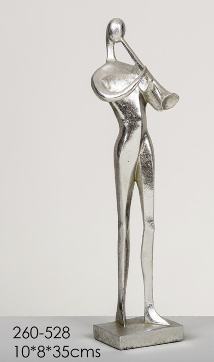 DECO 260-528 TROMPETTE ARGENTEE 10*8*35 cm