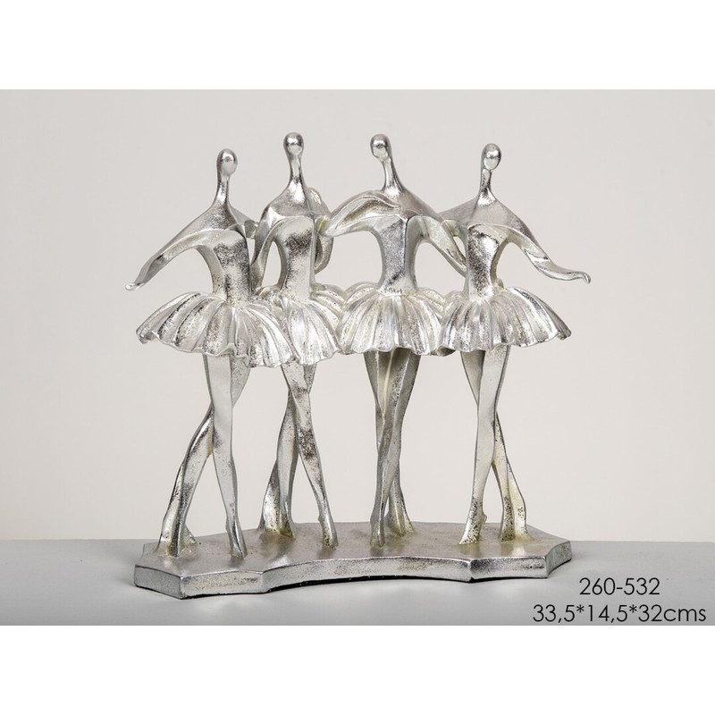 DECO 260-532 FIGURINE GROUPE DANSEUSES ARGENTE 33,5*14,5*32 cm