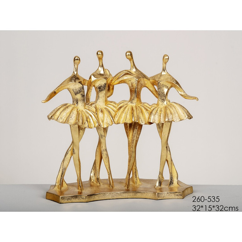 DECO 260-535 FIGURINE GROUPE DANSEUSES DORE ANTIQUE 32*15*32 cm