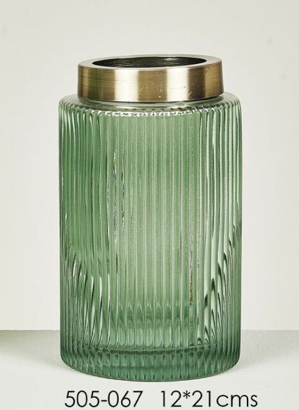 DECO 505-067 VASE CRISTAL PRIZREN VERT 12*21 cm