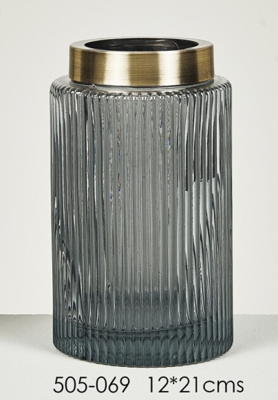 DECO 505-069 VASE CRISTAL PRIZREN GRIS 12*21 cm