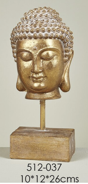 DECO 512-037 FIGURINE BUSTE BUDA DORE ANTIQUE 10*12*26 cm