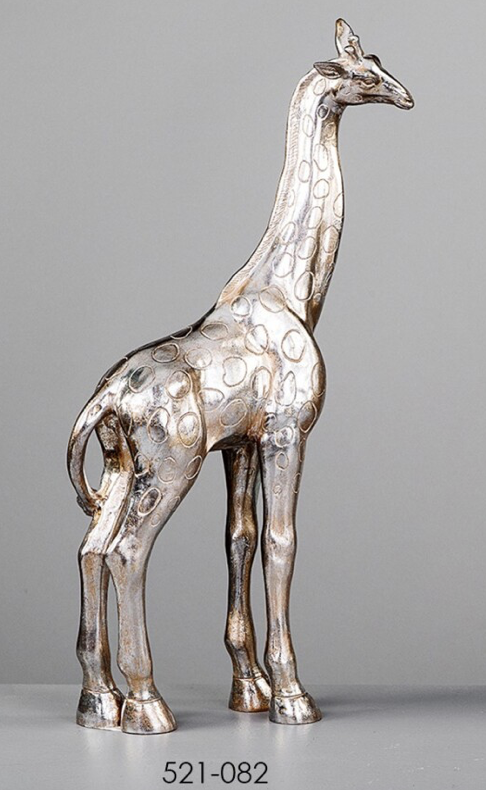 DECO 521-082 GIRAFE ARGENTEE  21*9*43 cm