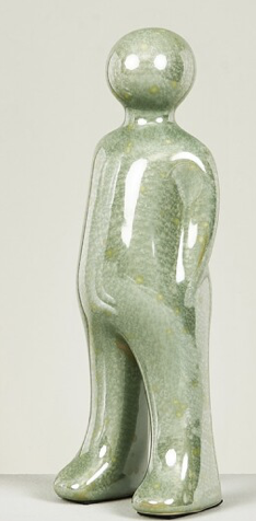 DECO 637-006 FIGURINE CERAMIQUE VERT 9*25,5 cm