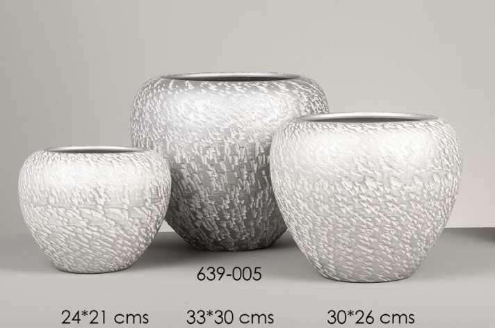 DECO 639-005 POT TERRACOTA COCO ARGENTE 33*30cm