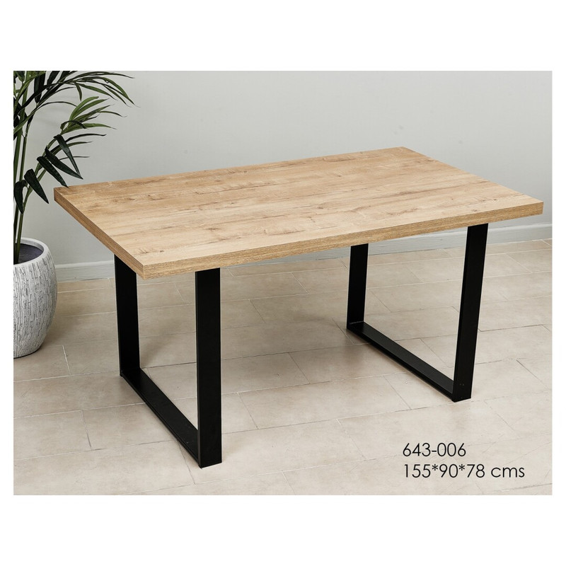 DECO 643-006 TABLE A MANGER MAGMA NOIRE 155*90*78 cm