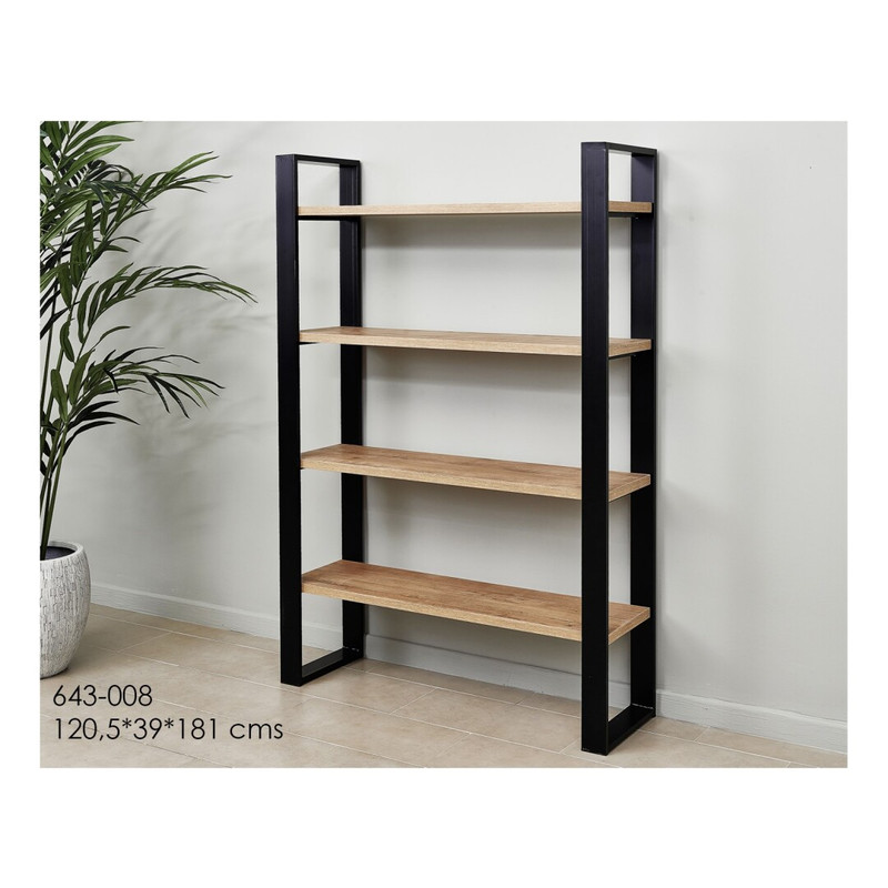 DECO 643-008 MEUBLE ETAGERES MAGMA NOIRE 120,5*39*181 cm