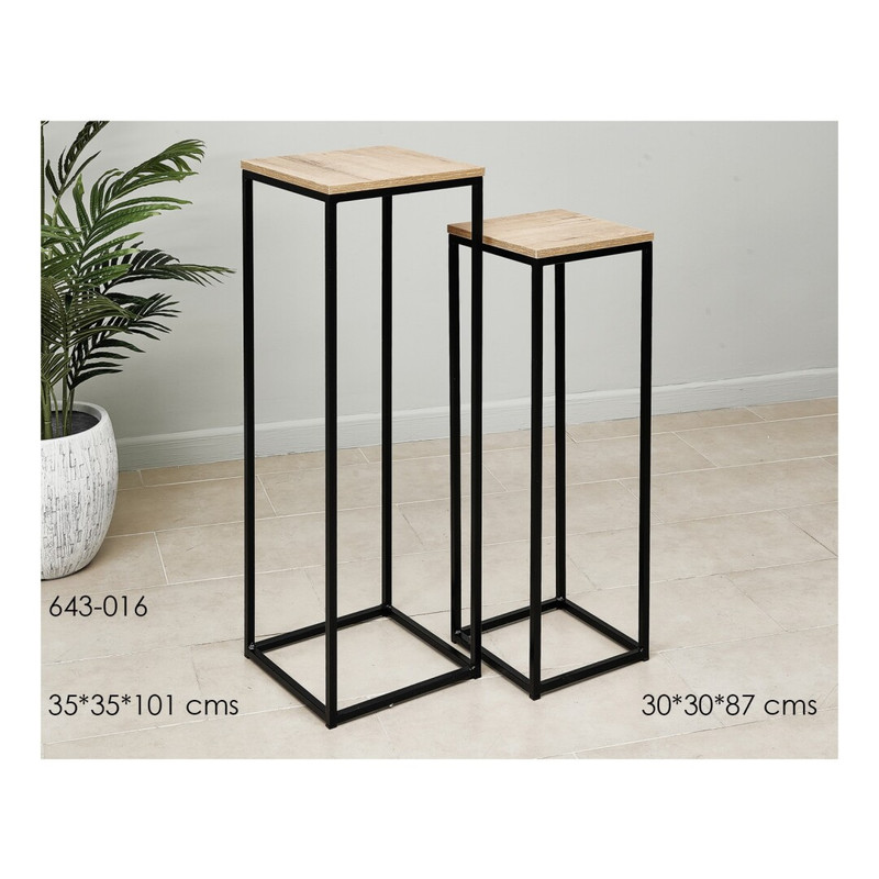 DECO 643-016 S/2 PIEDESTALES CYGNE NOIRE 35*35*101/30*30*87 cm
