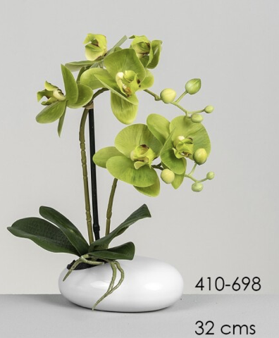 DECO 410-698 POT ORQUIDEE PHALAENOPSIS VERT 32 cm