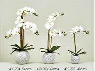 DECO 410-703 POT ORQUIDEE PHALAENOPSIS REAL TOUCH BLANCHE 46 cm