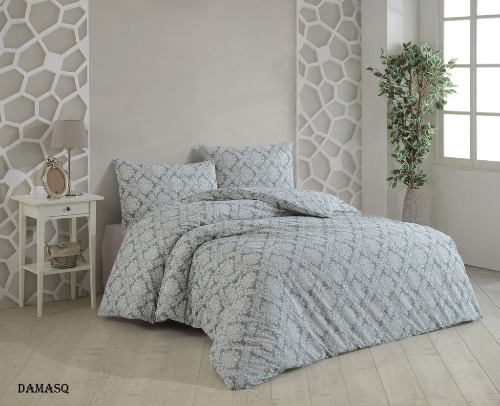 LL QUEEN SET DRAPS DAMASQ (160x200+240x260+2*50x70cm)
