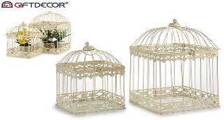 DECO 35889 JEU 2 CAGES F.FORGE CARRE BL CASSE