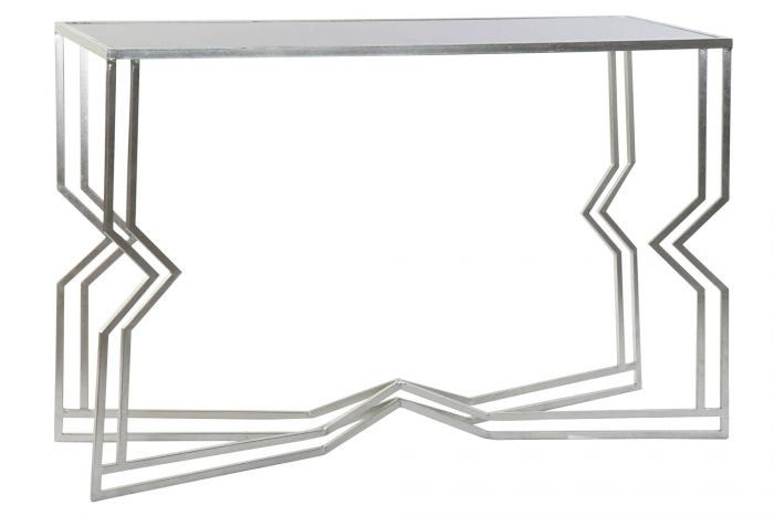 DECO MB-163301 CONSOLE TABLE METAL GLASS 120X40X80 SILVER